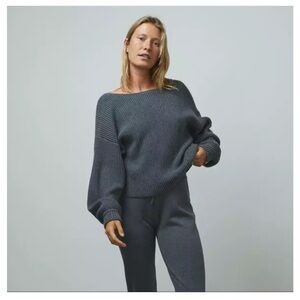 Lunya Cozy Cotton Silk Reversible Pullover - Restful Grey Heather - Small!